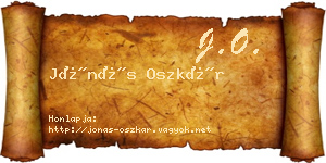 Jónás Oszkár névjegykártya