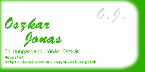 oszkar jonas business card