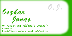 oszkar jonas business card